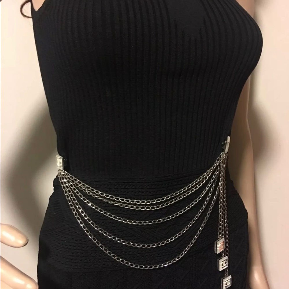 Chanel  silver drape clip- on belt plus earrings - Picture 4 of 8